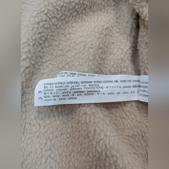 Zara 3-4 Year Toddler Girl Winter Coat Shacket Warm Plaid Black Cream 3T 4T - Picture 7 of 7